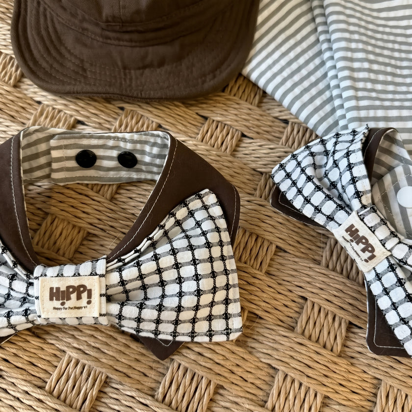 Petalure Studio | Artisan Vintage Checkered Bib - Dog Costume & Photography Prop