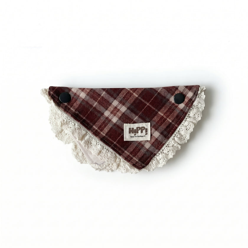 Petalure Studio | Artisan Tartan Lace Bib & Bandana - Festive British Muse
