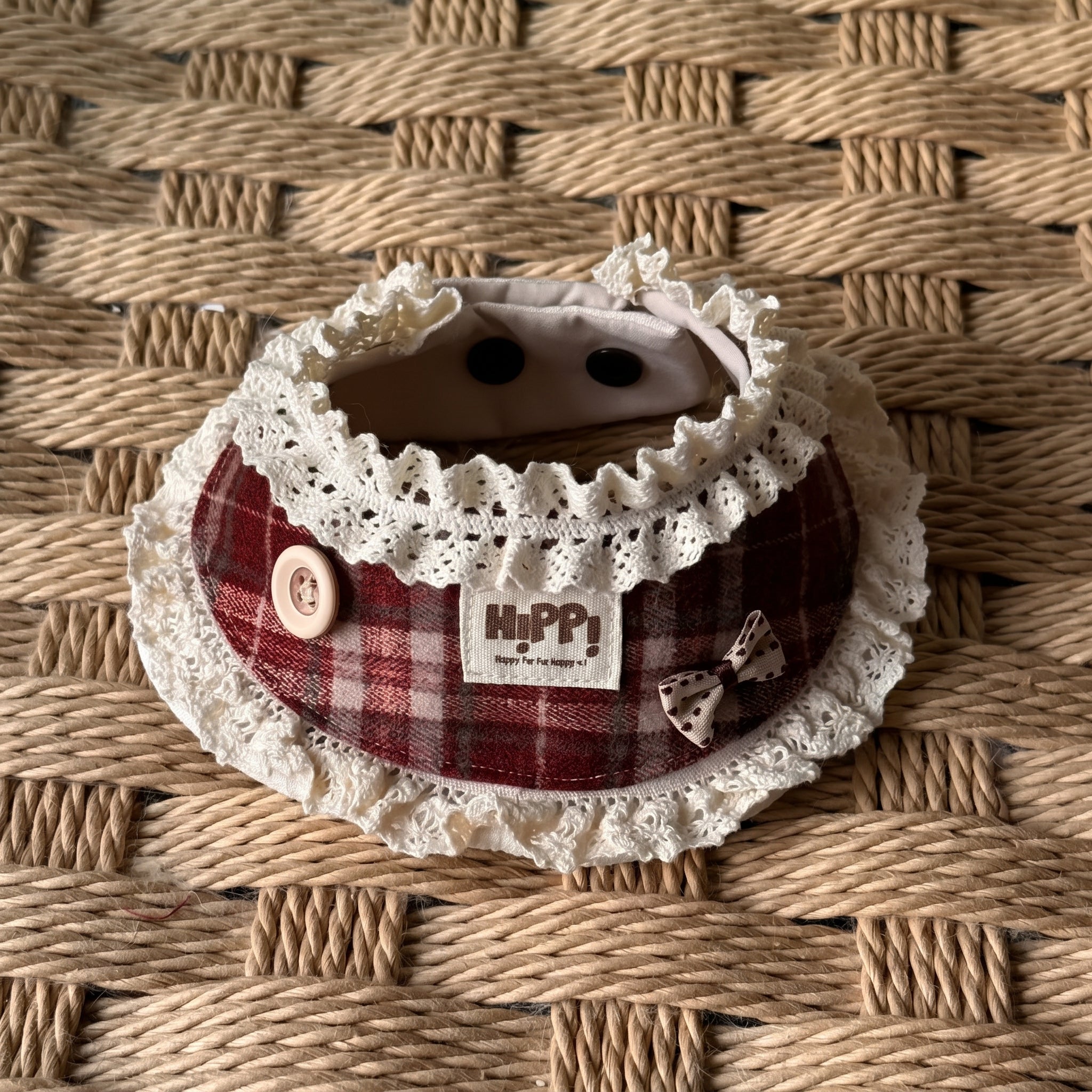 Petalure Studio | Artisan Tartan Lace Bib & Bandana - Festive British Muse