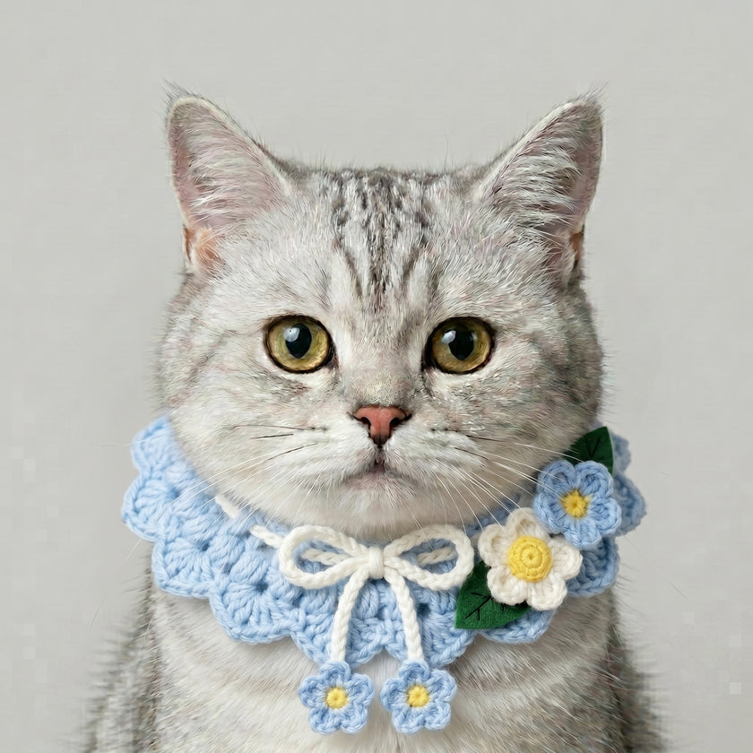 Petalure Studio | Artisan Hand-Knit Sun-Drenched Floral Collar - Whimsical Spring Muse