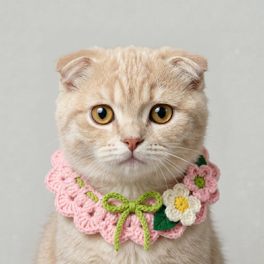Petalure Studio | Artisan Hand-Knit Sun-Drenched Floral Collar - Whimsical Spring Muse
