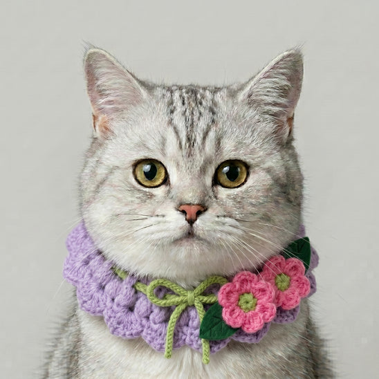 Petalure Studio | Artisan Hand-Knit Sun-Drenched Floral Collar - Whimsical Spring Muse