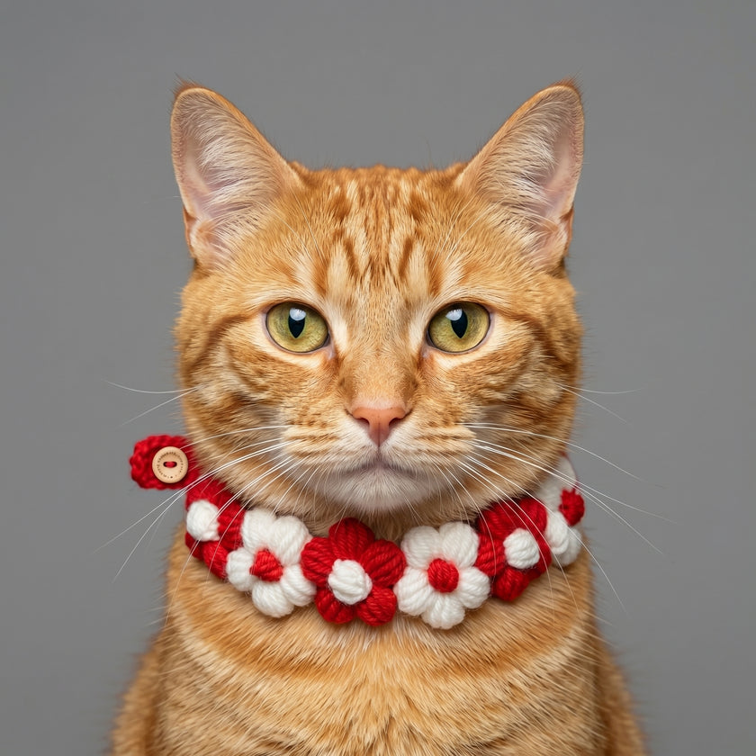 Petalure Studio | Artisan Hand-Knit Puff-Bloom Collar - Whimsical Spring Muse