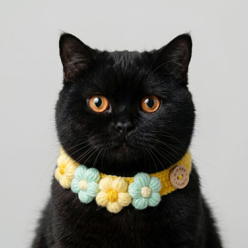 Petalure Studio | Artisan Hand-Knit Puff-Bloom Collar - Whimsical Spring Muse
