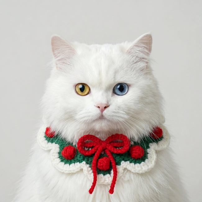 Petalure Studio | Artisan Hand-Knit Floral Ruffle Collar - Whimsical Holiday Keepsake