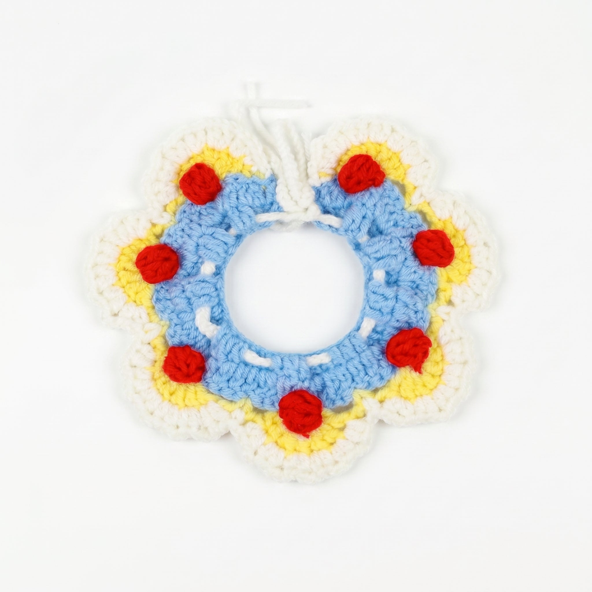 Petalure Studio | Artisan Hand-Knit Floral Ruffle Collar - Whimsical Holiday Keepsake