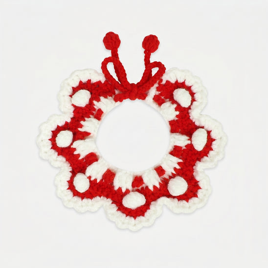Petalure Studio | Artisan Hand-Knit Floral Ruffle Collar - Whimsical Holiday Keepsake