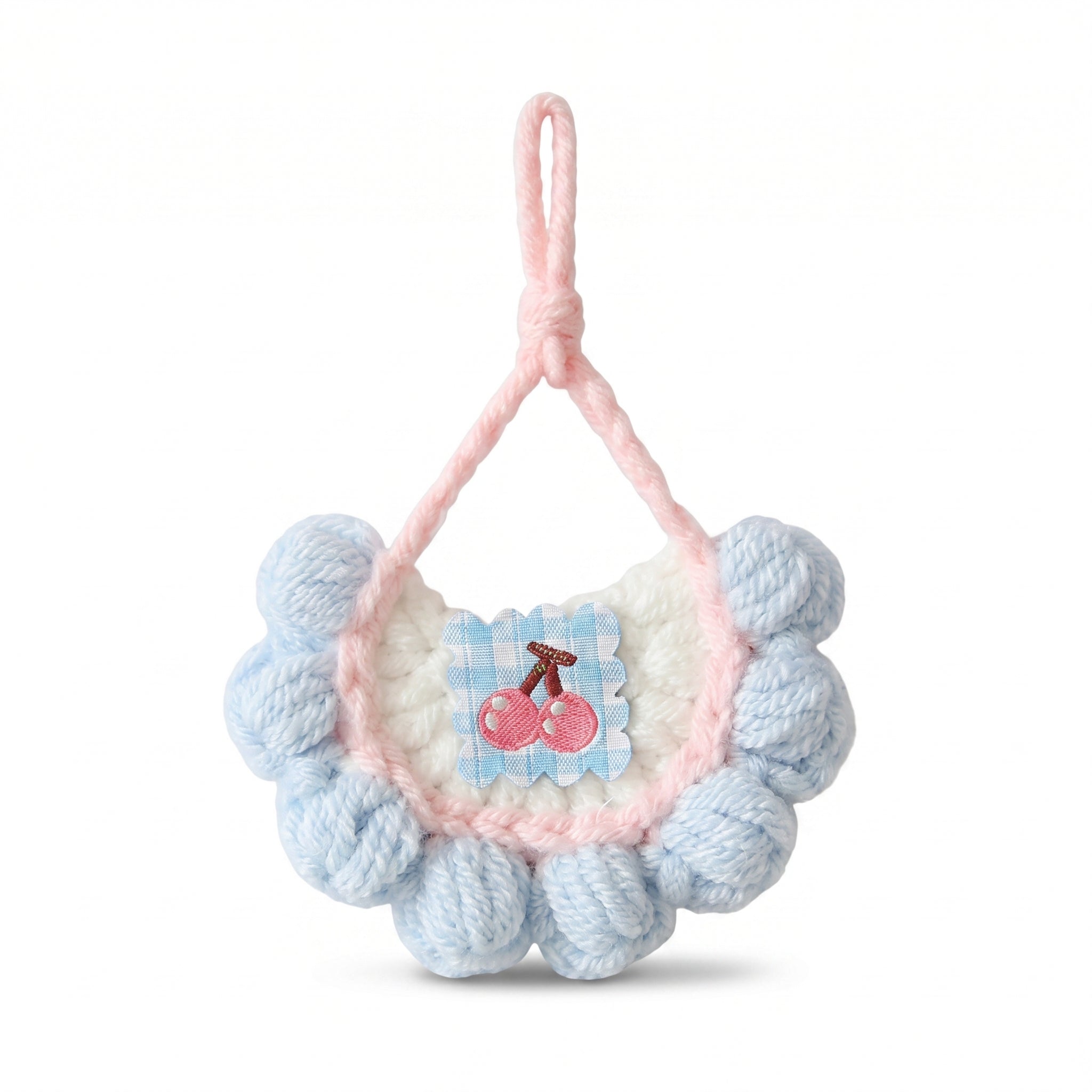 Petalure Studio | Artisan Hand-Knit Puff-Stitch Bib - Whimsical Storybook Charm