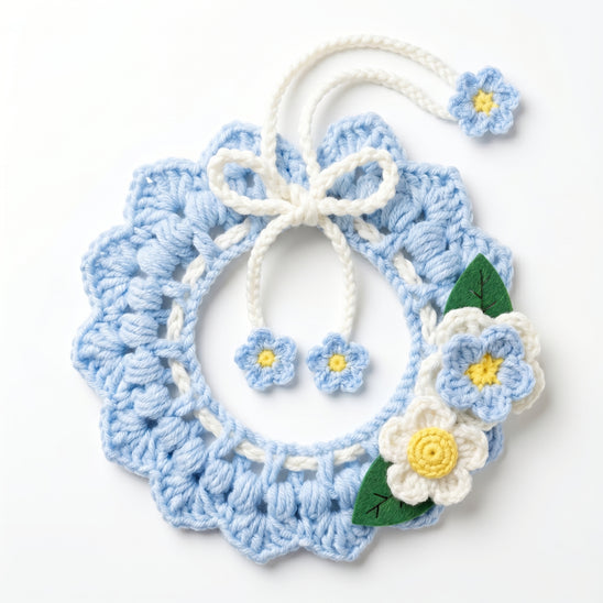 Petalure Studio | Artisan Hand-Knit Sun-Drenched Floral Collar - Whimsical Spring Muse
