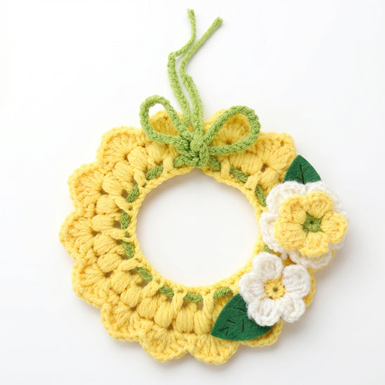 Petalure Studio | Artisan Hand-Knit Sun-Drenched Floral Collar - Whimsical Spring Muse