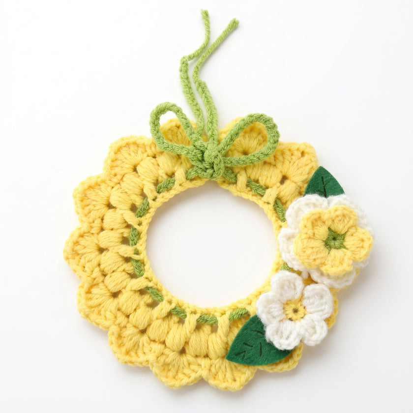 Petalure Studio | Artisan Hand-Knit Sun-Drenched Floral Collar - Whimsical Spring Muse