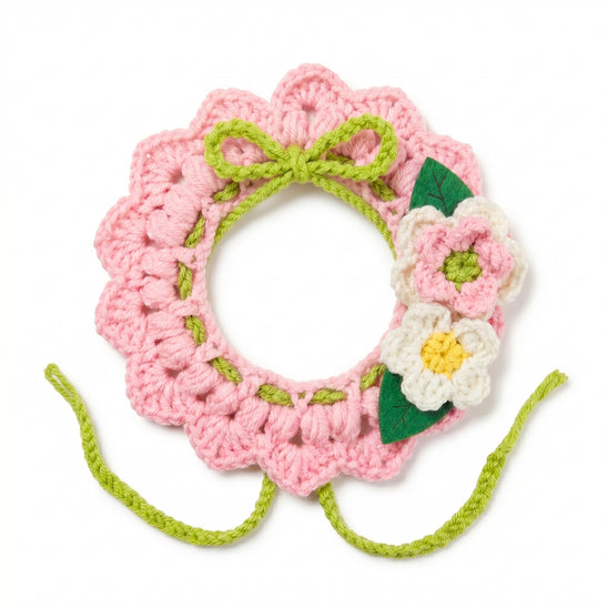 Petalure Studio | Artisan Hand-Knit Sun-Drenched Floral Collar - Whimsical Spring Muse
