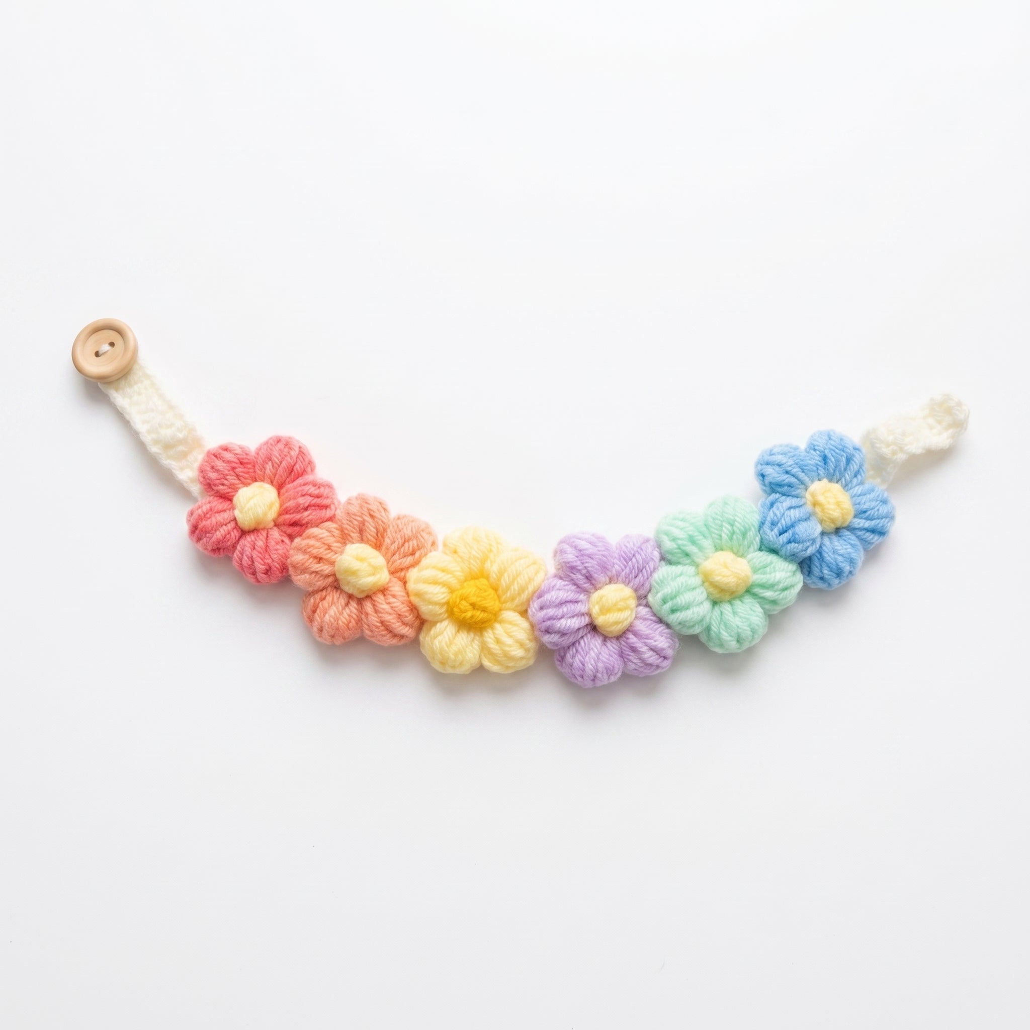 Petalure Studio | Artisan Hand-Knit Puff-Bloom Collar - Whimsical Spring Muse