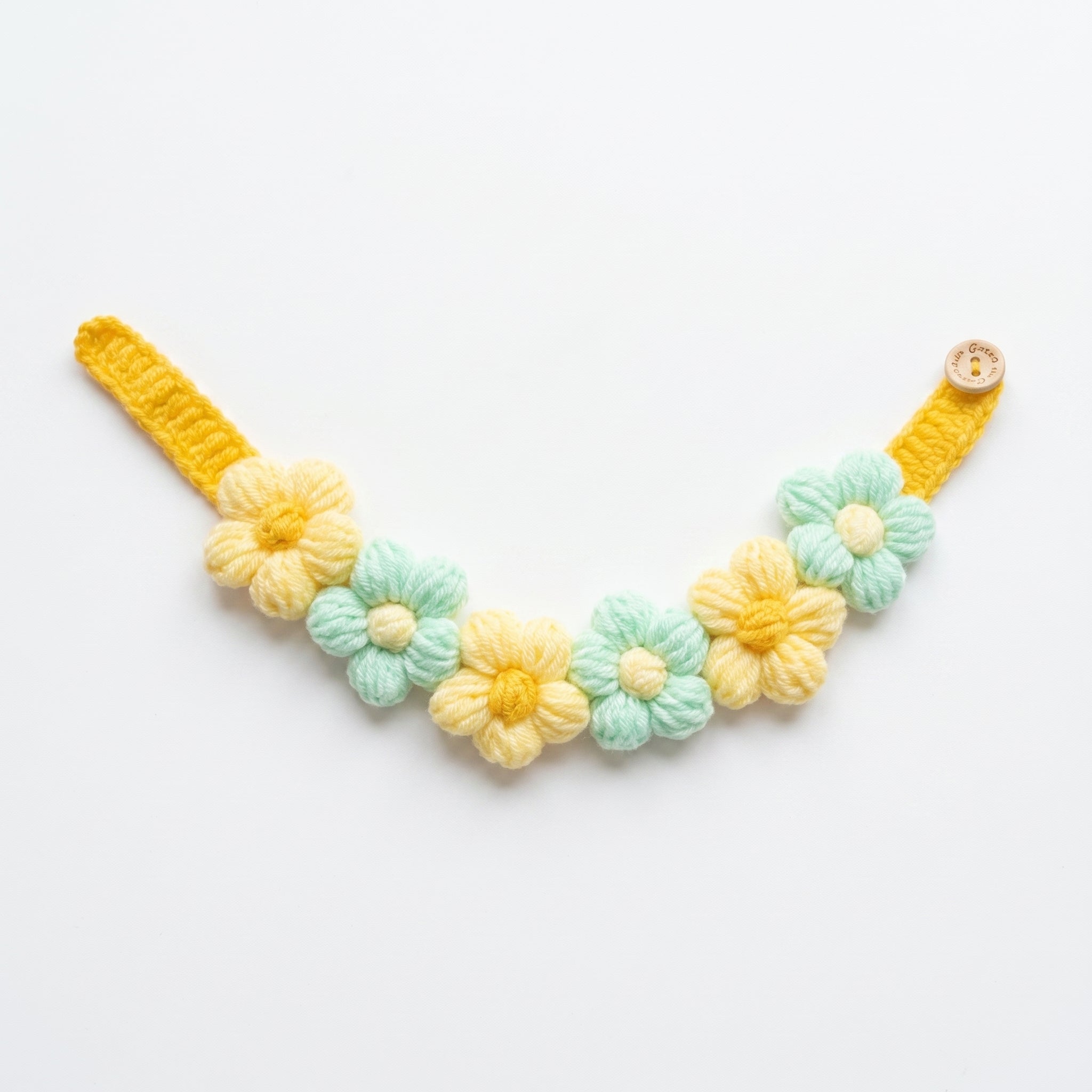 Petalure Studio | Artisan Hand-Knit Puff-Bloom Collar - Whimsical Spring Muse