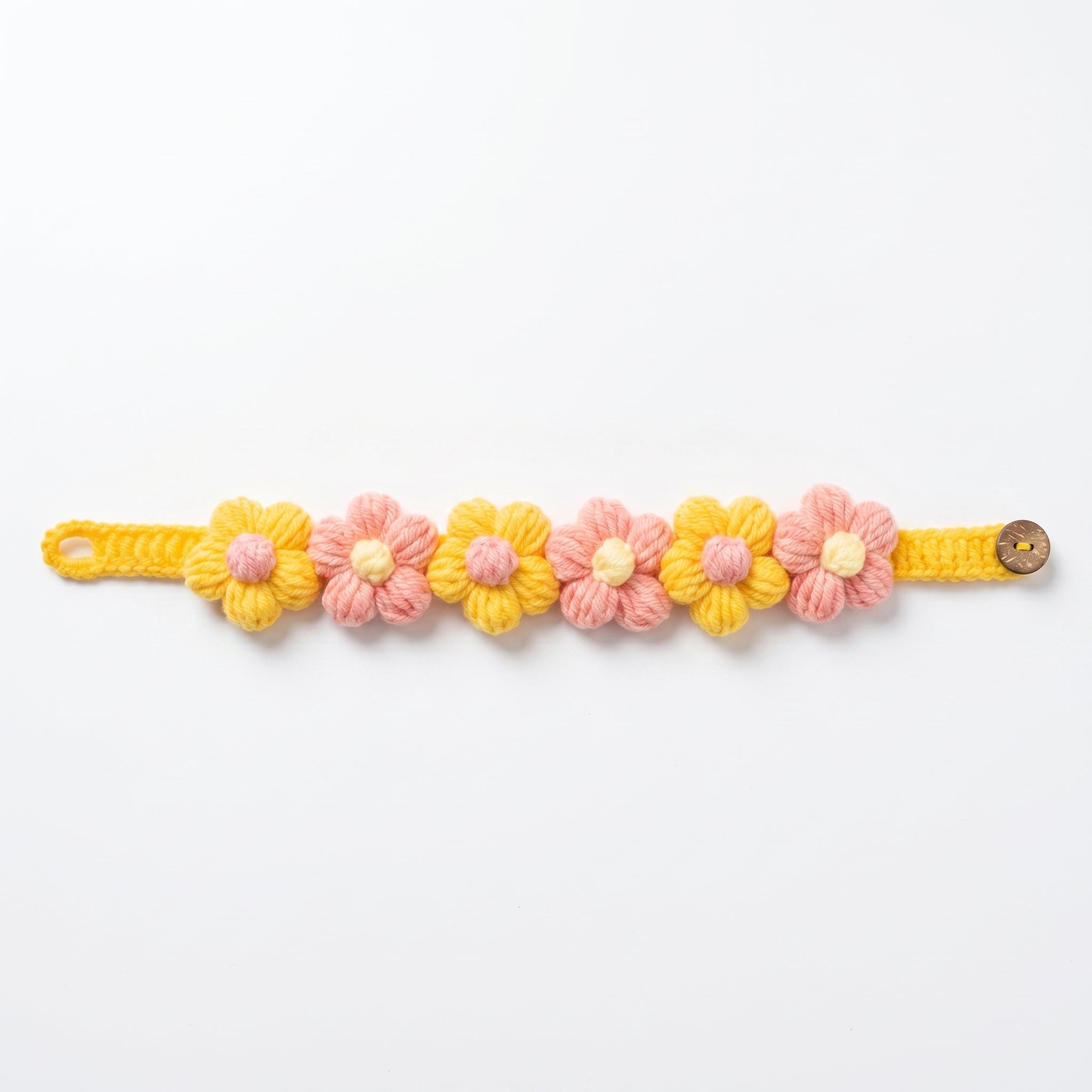 Petalure Studio | Artisan Hand-Knit Puff-Bloom Collar - Whimsical Spring Muse