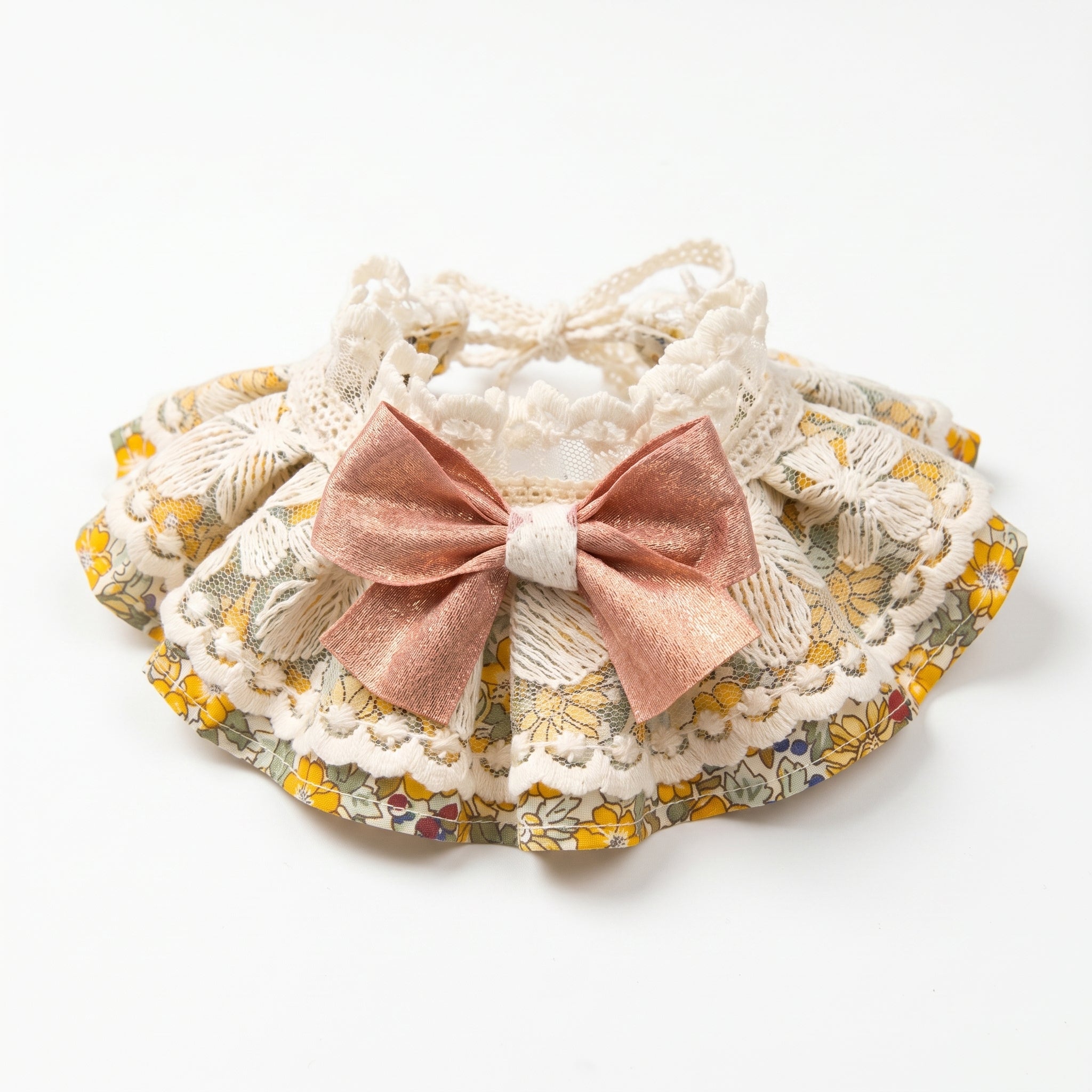 Petalure Studio | Artisan Vintage Floral Lace Bib - Whimsical Storybook Muse