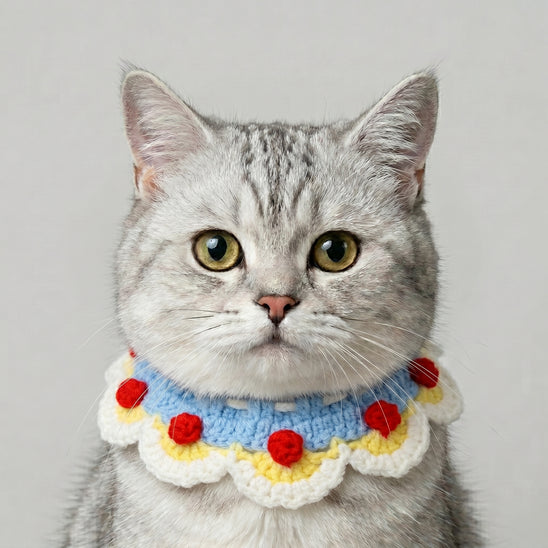 Petalure Studio | Artisan Hand-Knit Floral Ruffle Collar - Whimsical Holiday Keepsake
