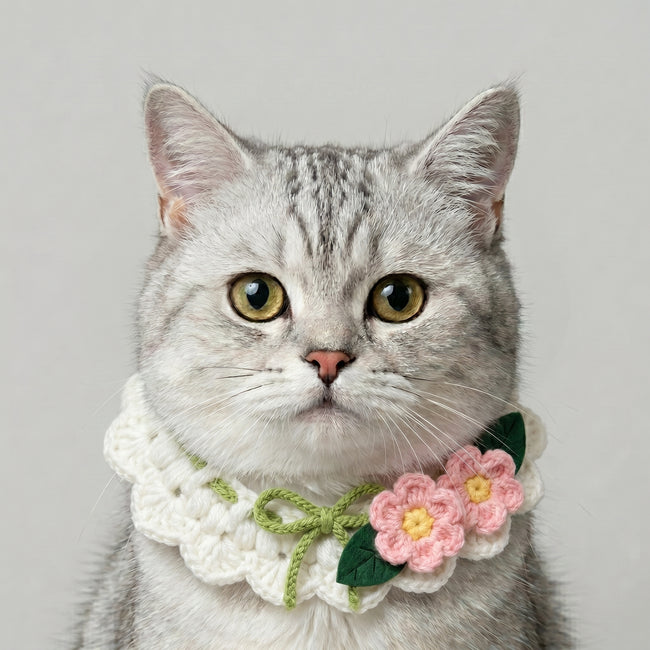Petalure Studio | Artisan Hand-Knit Sun-Drenched Floral Collar - Whimsical Spring Muse